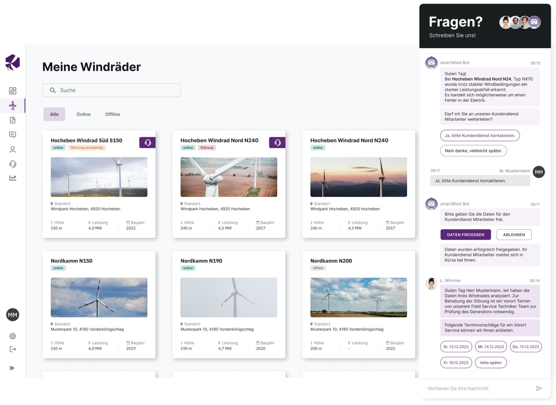 Screenshot eines Computers, der die Webseite von CANCOM Smart Products zeigt.