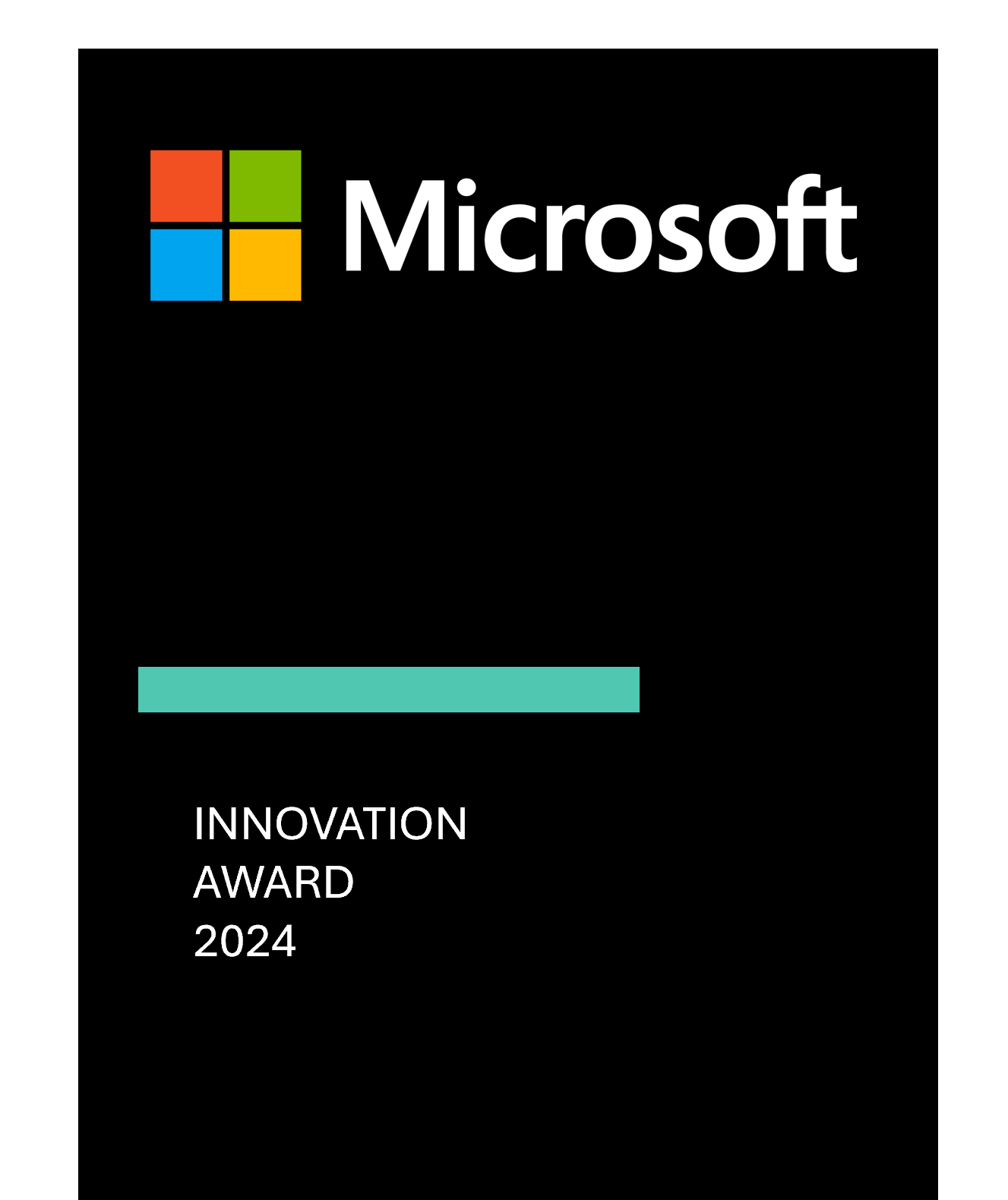 Graphic with white text and colored squares on a black background.