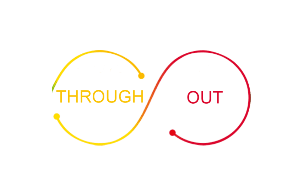 Graphic representation of a colourful line with text elements symbolising various aspects of IT security strategies.