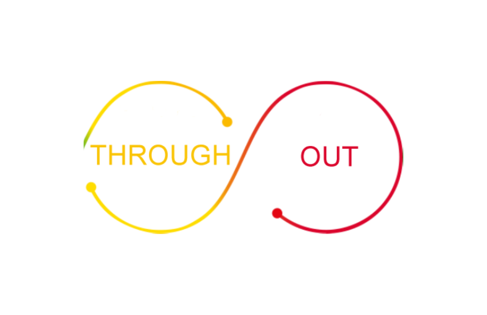 Graphic representation of a colourful line with text elements symbolising various aspects of IT security strategies.